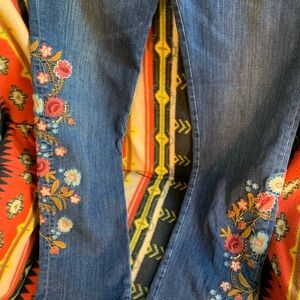 Sundance Blue Jeans with Floral Embroidery